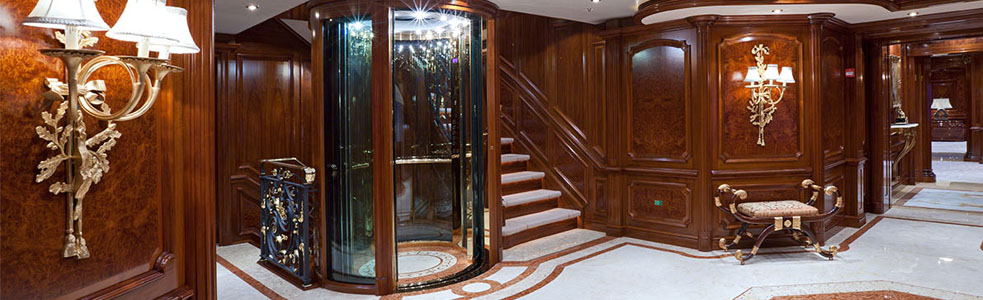 fraser yachts for charter with elevator
