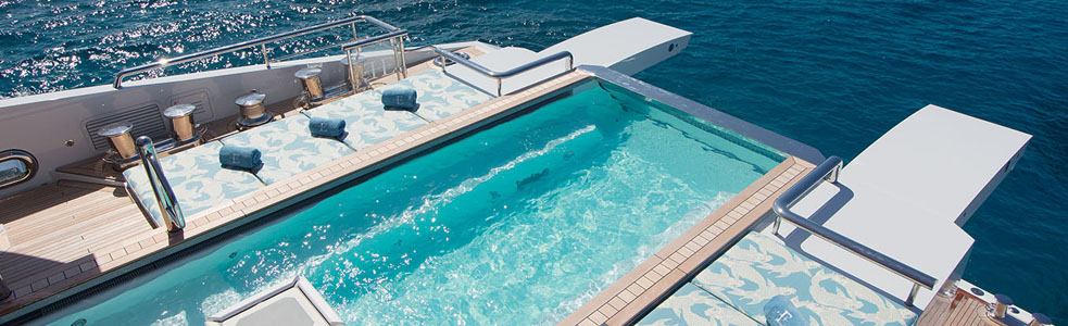 fraser yachts for charter with swimming pool